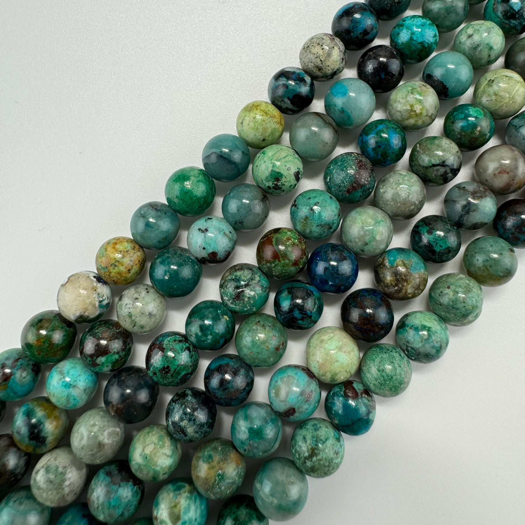 Green Chrysocolla Polished Round Beads image 3