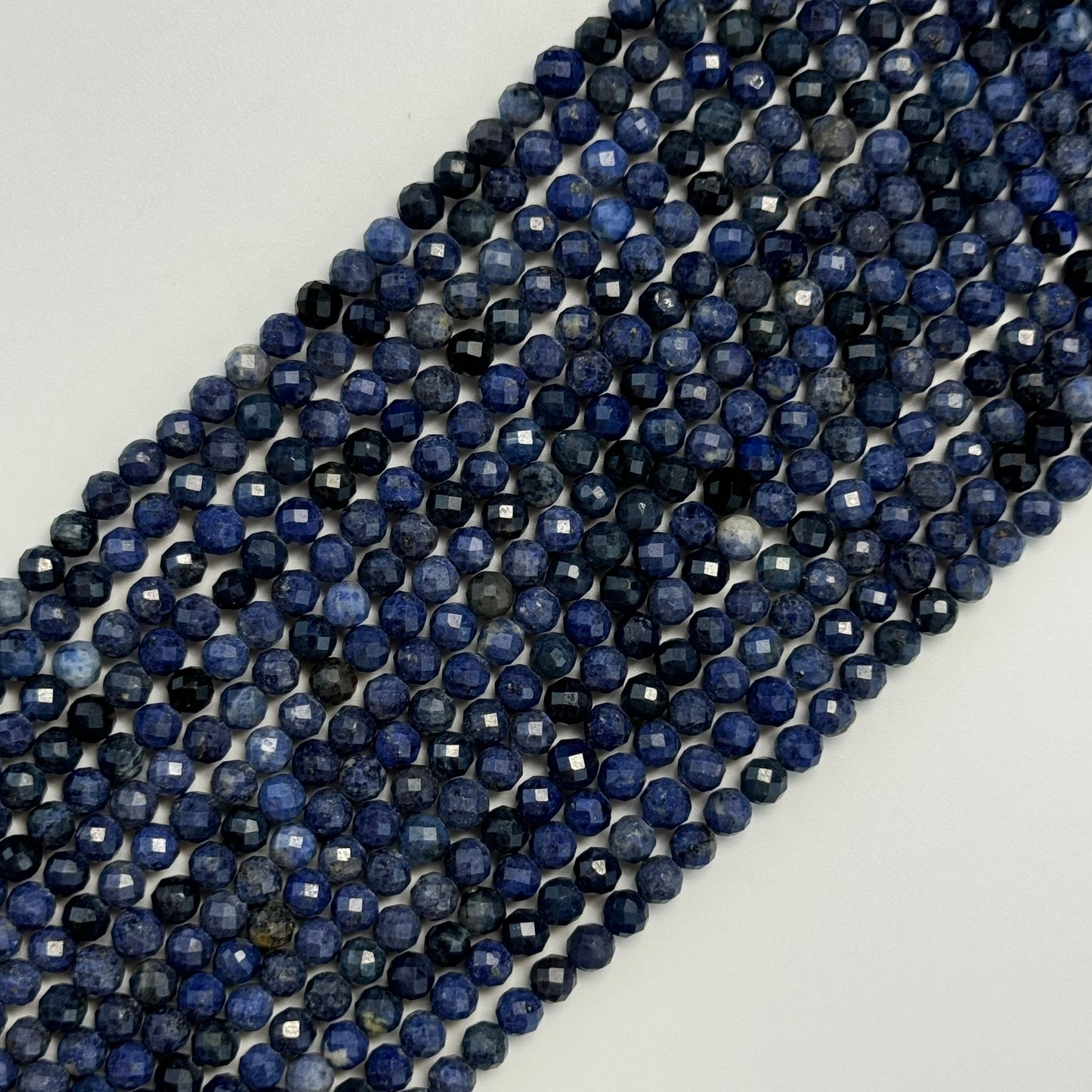 Dumortierite Faceted Round Gemstone Beads - (AB Quality)