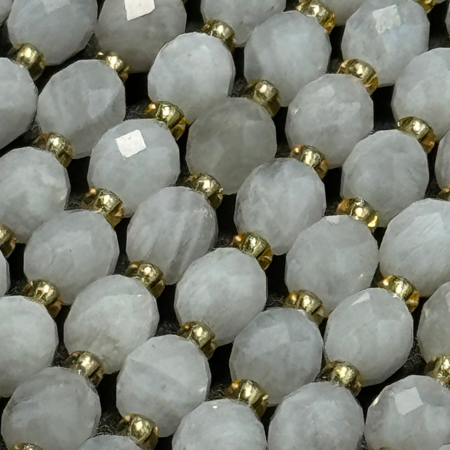 Rainbow Moonstone Faceted Barrel 8 Beads image 4