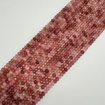 Faceted Strawberry Quartz Rondelle Beads (6x4mm) image 3