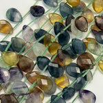 Multicolor Flurite Faceted Pear Shape Beads image 6