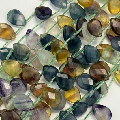 Multicolor Flurite Faceted Pear Shape Beads image 6