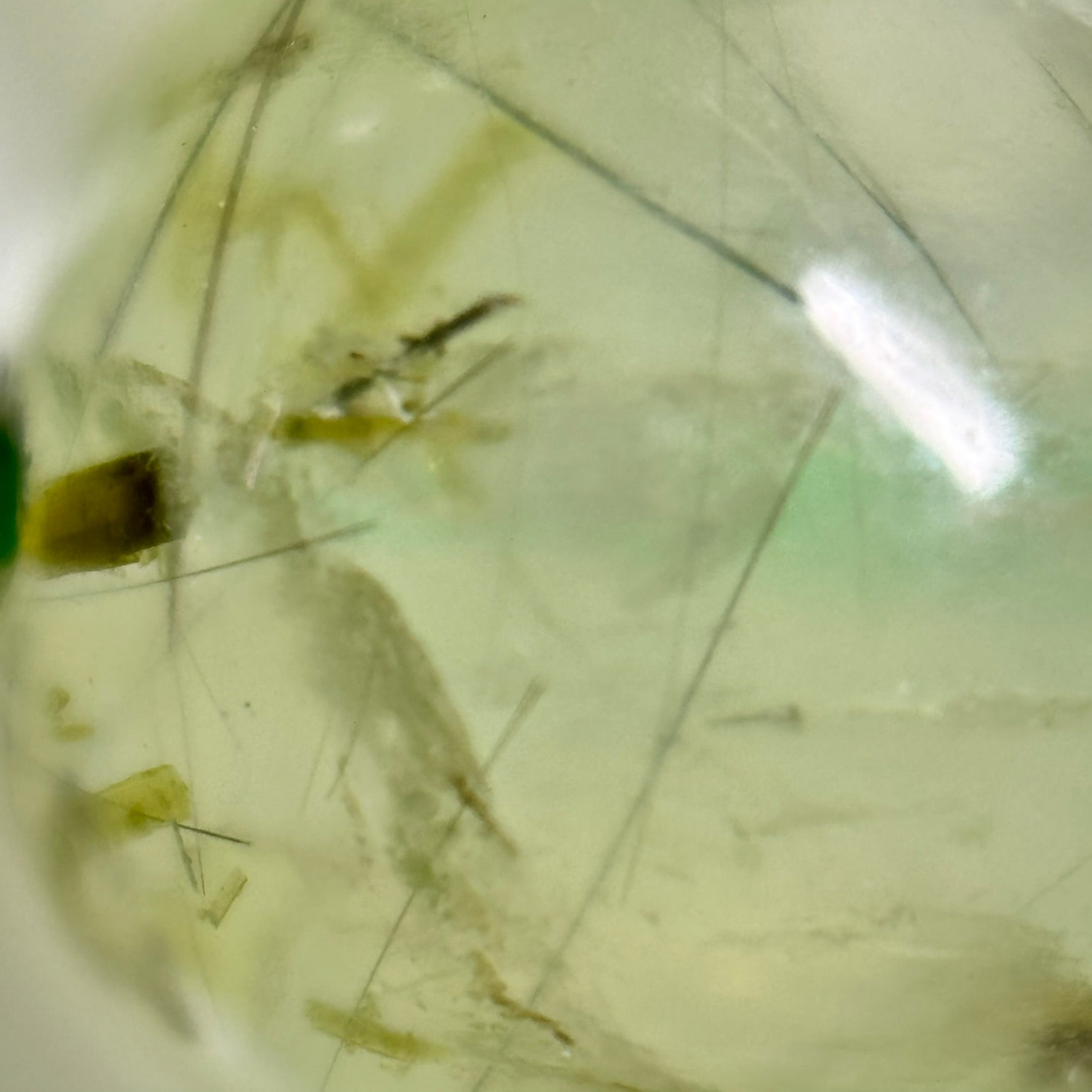 Prehnite with Epidote Polished Round Beads image 6