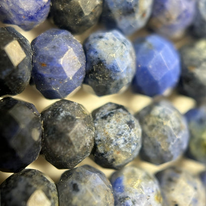 Dumortierite Faceted rondelle Beads (6x4 mm) image 5