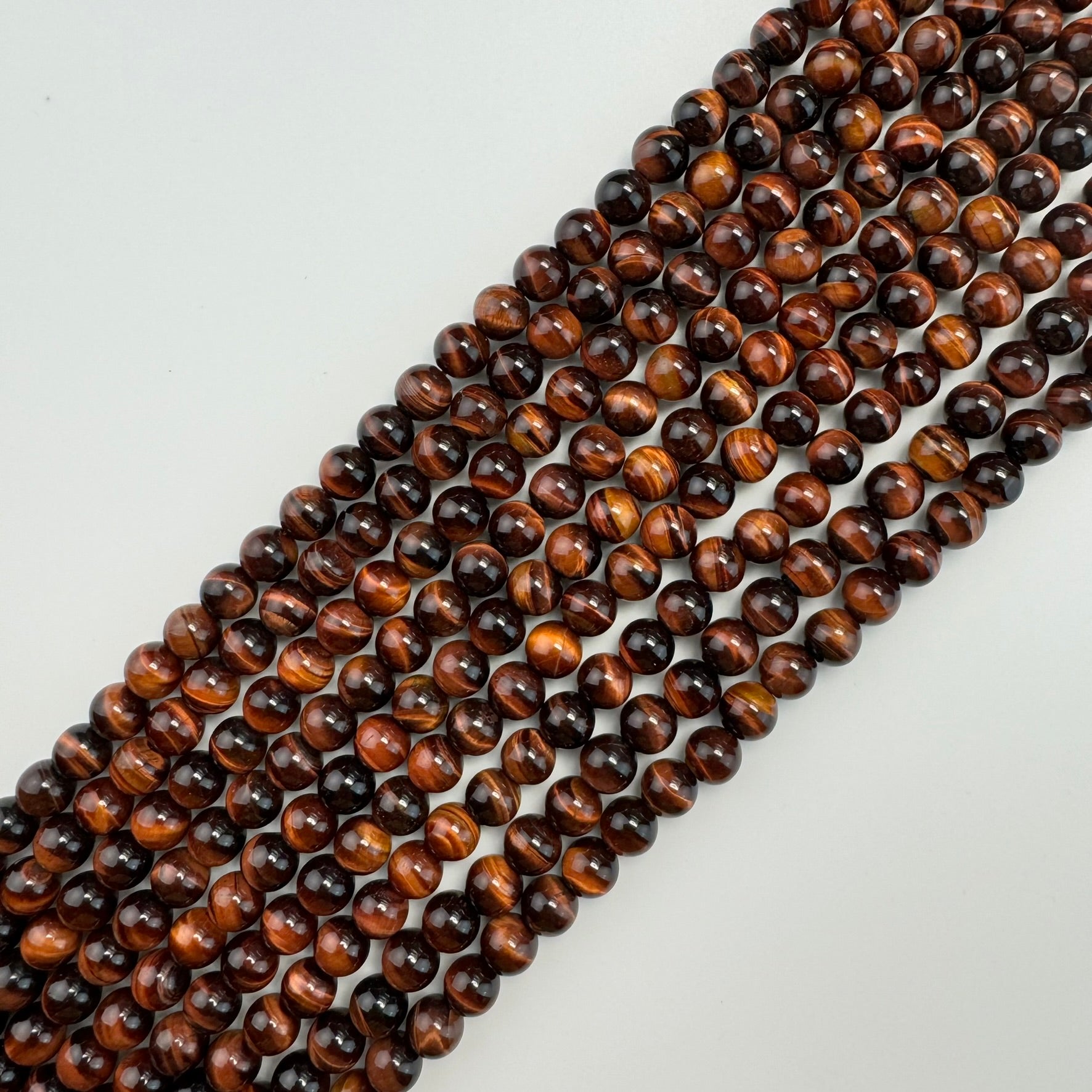 Red Tiger's Eye Polished Round Beads image 2