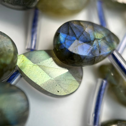 Labradorite Faceted Pear Shape Beads image 1