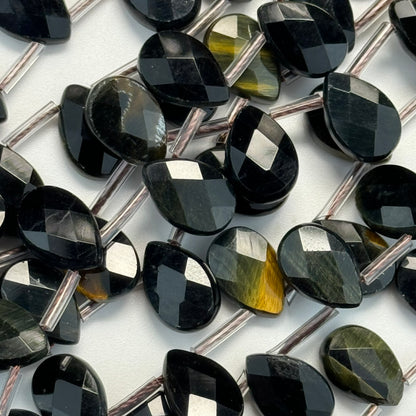Blue Tiger's Eye Faceted Pear Shape Beads image 5