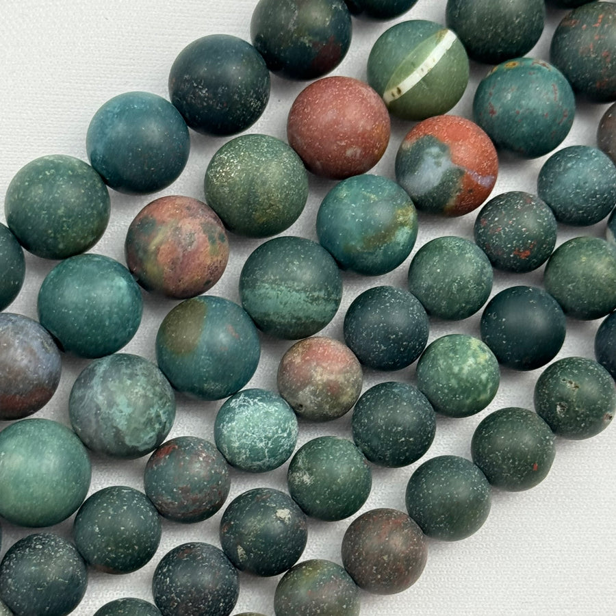 Bloodstone Frosted Round Beads image 0