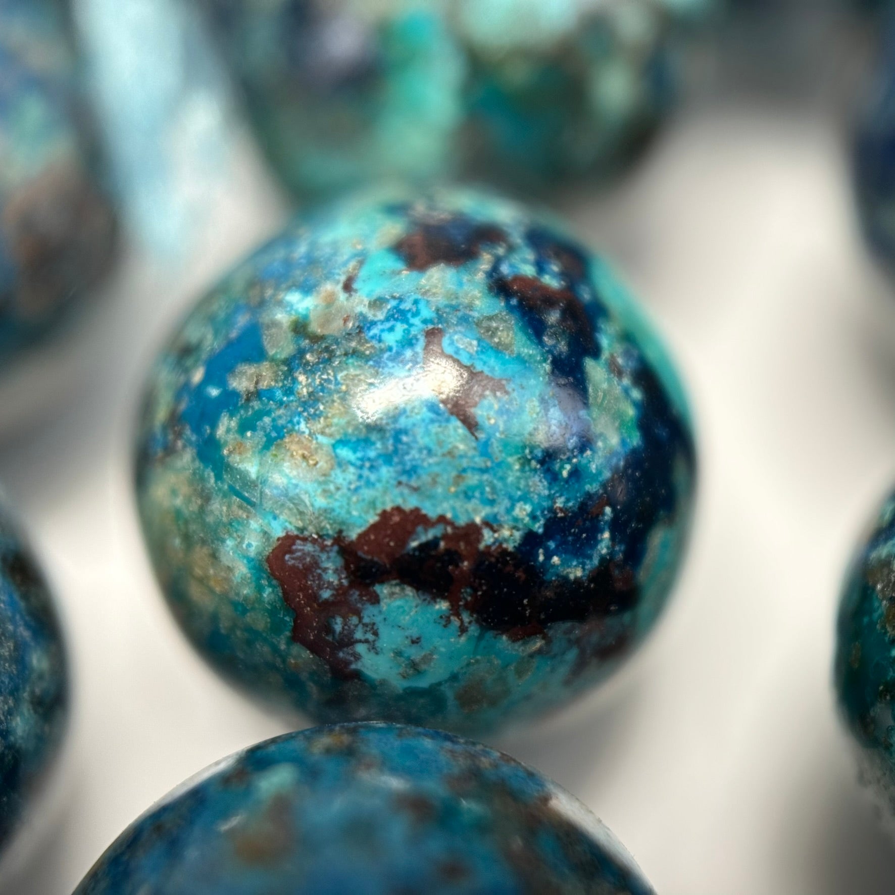 Shattuckite Polished Round Beads (Most Rare Gemstone) image 2