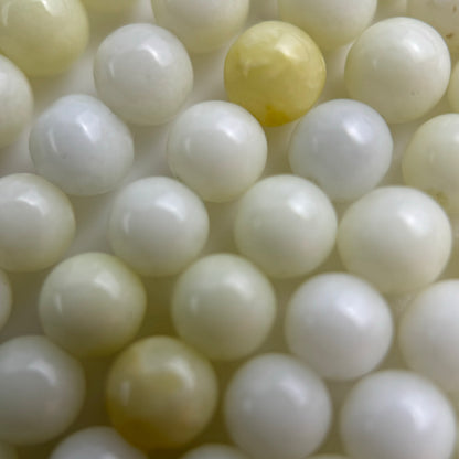 Light Yellow Serpentine Polished Round Beads image 1