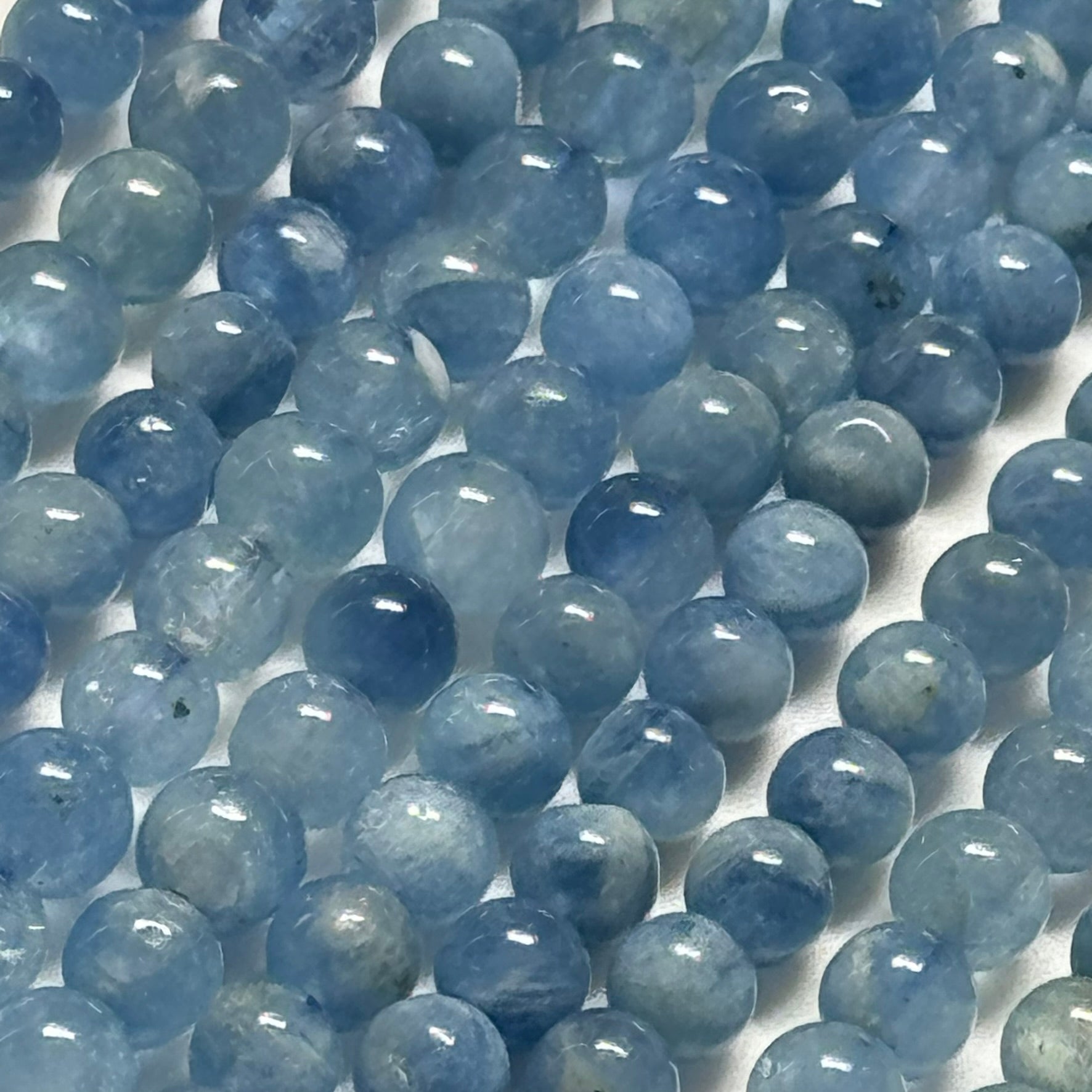 Aquamarine Polished Round Gemstone Beads - A Quality image 5