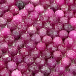 Glass Filled Ruby Faceted Round Beads image 4