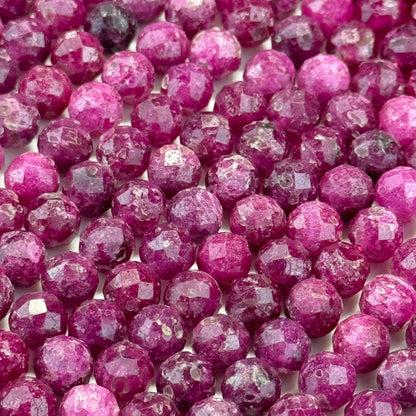 Glass Filled Ruby Faceted Round Beads image 4