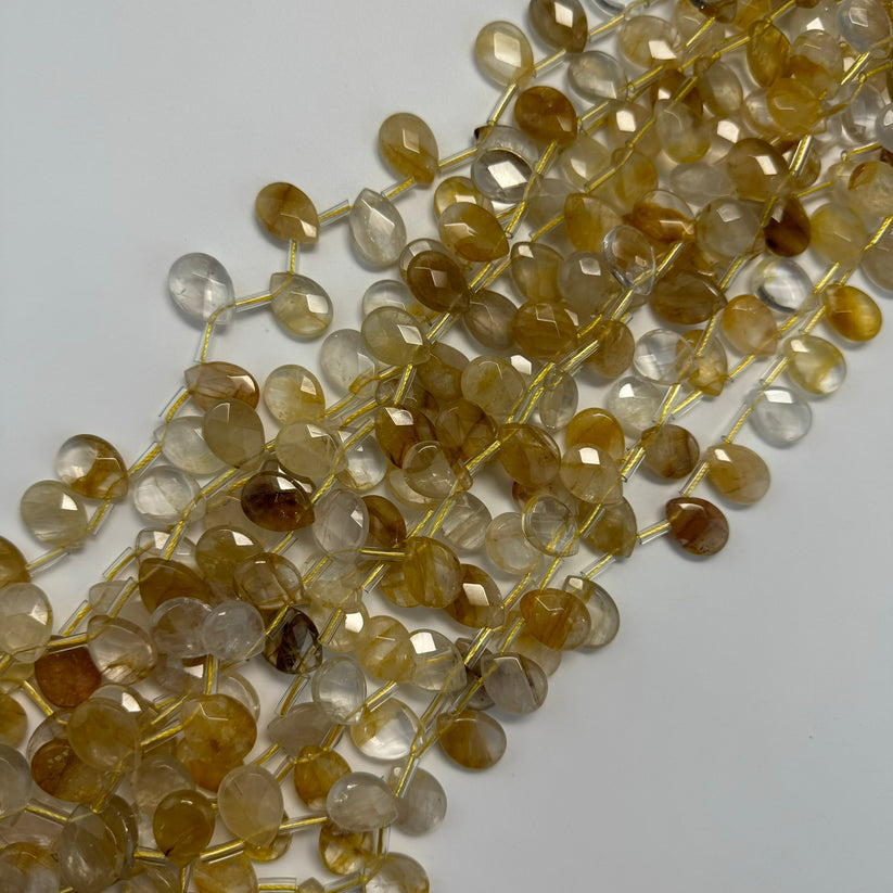 Faceted Pear Shape Semi Precious Stone Beads