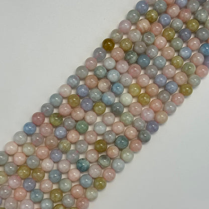 Morganite Aquamarine Polished Round Beads image 7