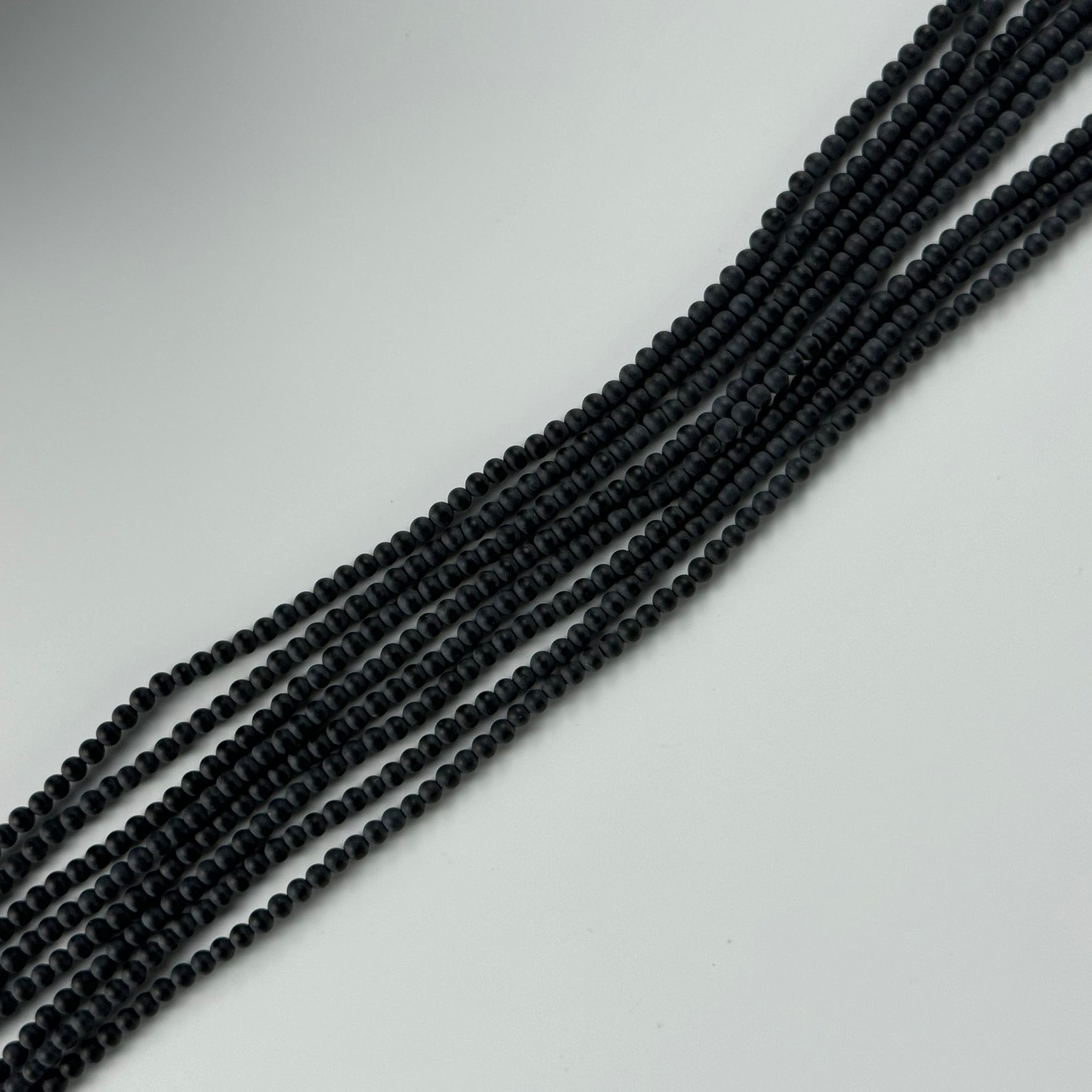 Black Onyx Frosted Round Beads image 6