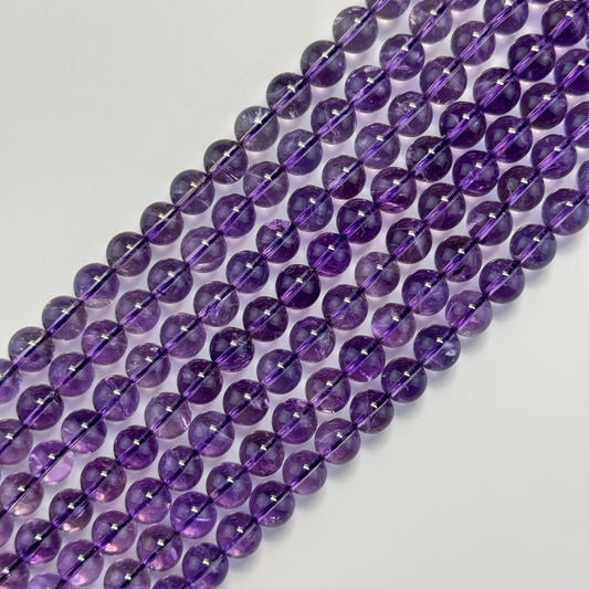 Lavender Amethyst Beads - Polished Round