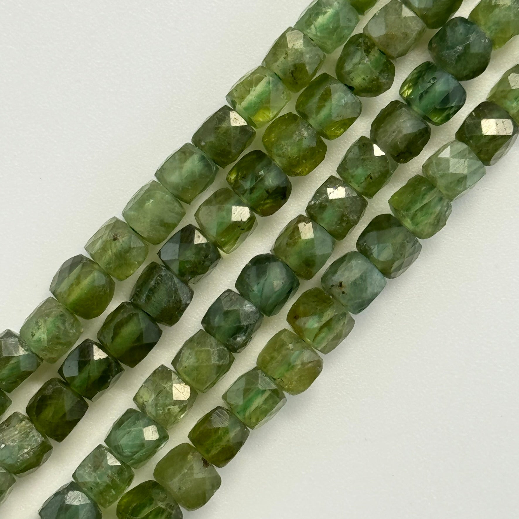 Green Apatite Square Beads image 4