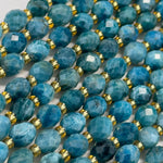 Blue Apatite Faceted Barrel 8 Beads image 4