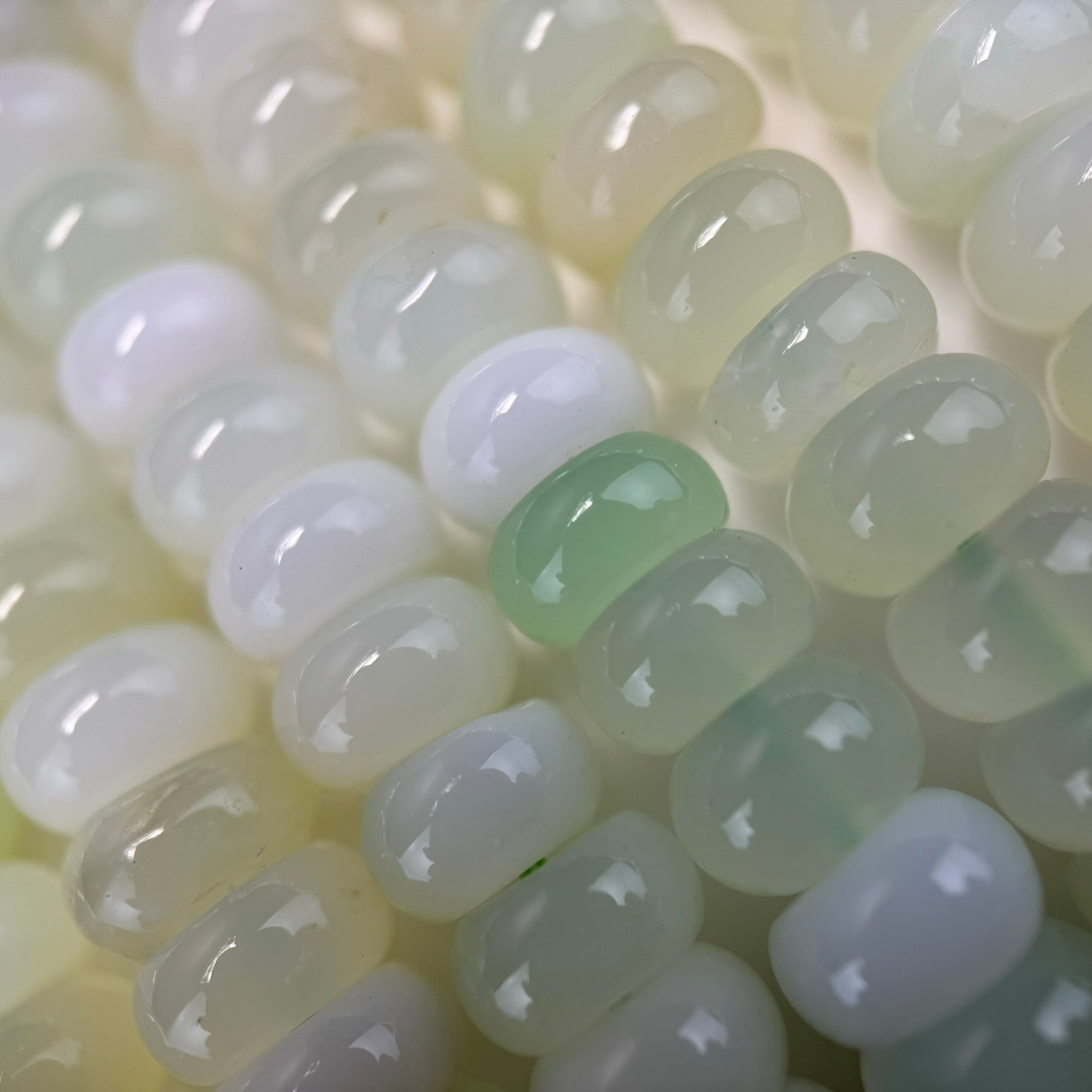 Green Opal Rondelle Polished Beads image 1