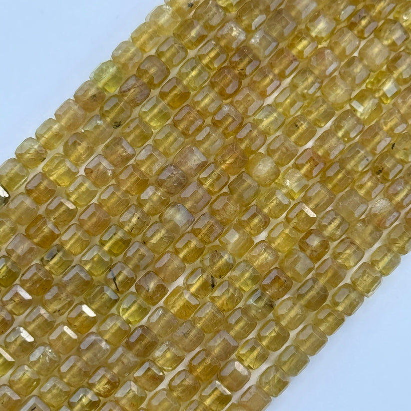 Faceted Square Semi Precious Stone Beads