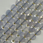 Blue Chalcedony Faceted Heart Shape Beads image 4