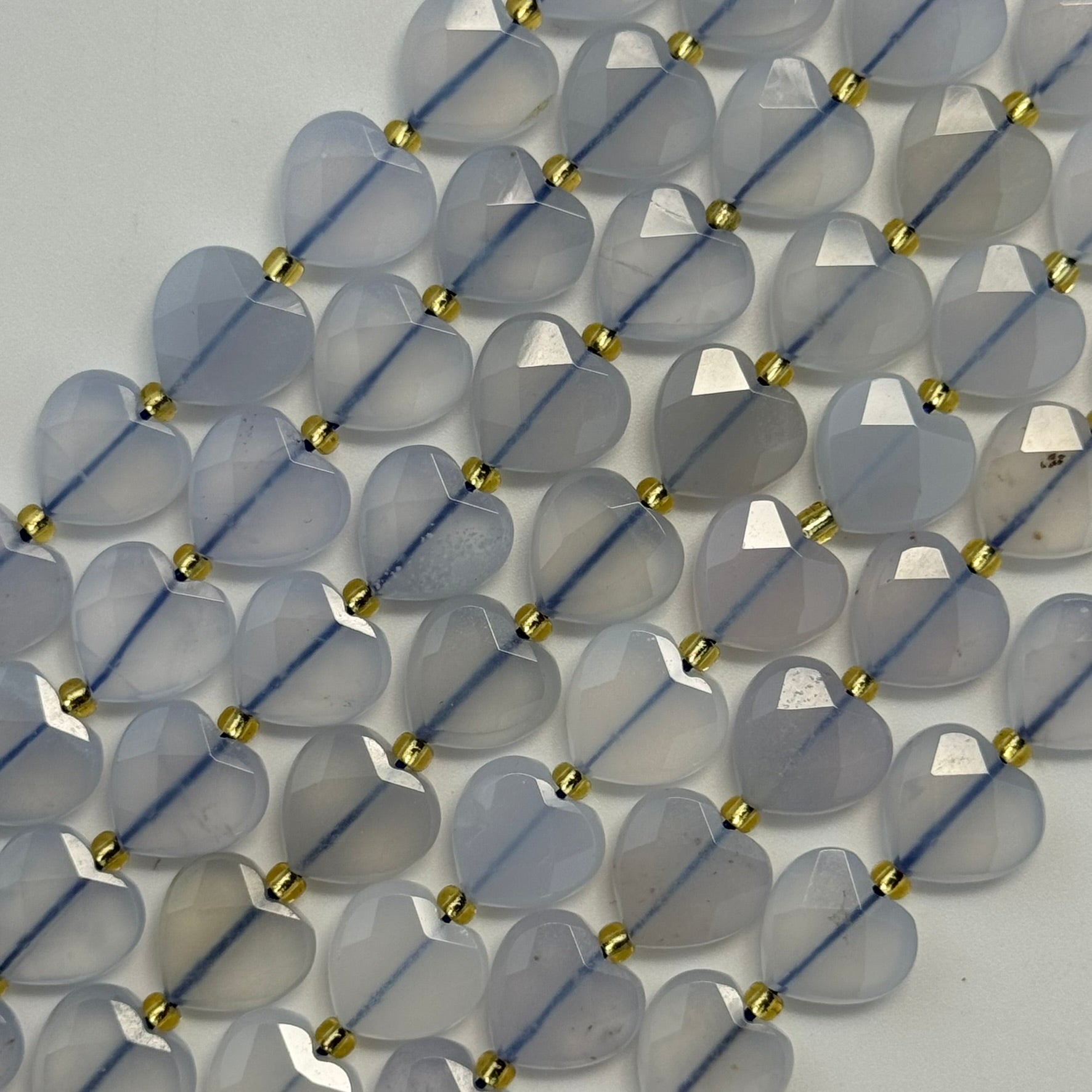 Blue Chalcedony Faceted Heart Shape Beads image 4