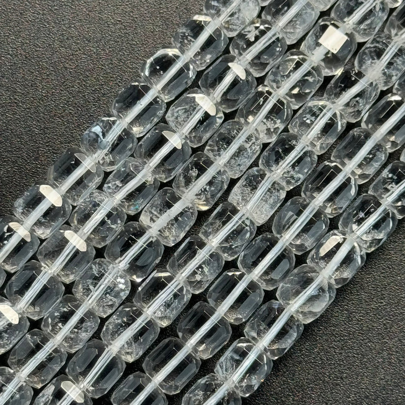 Faceted Square Semi Precious Stone Beads