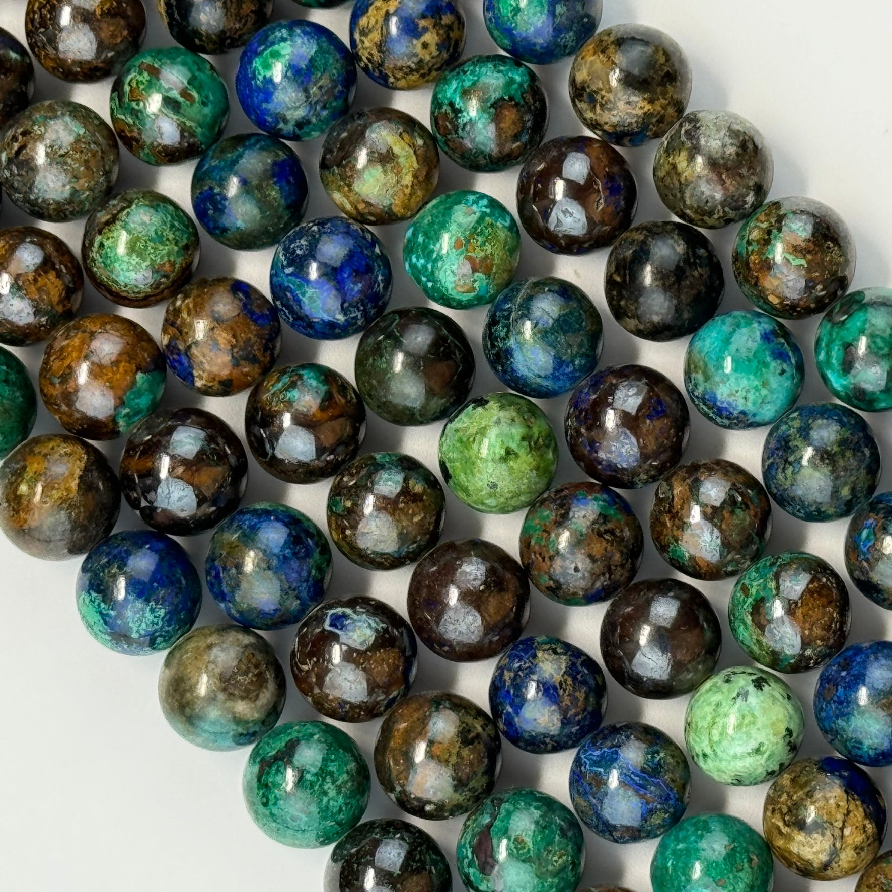 Azurite-Malachite AA Polished Round Beads image 7