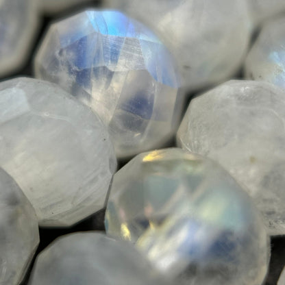 Rainbow Moonstone Faceted Rondelle Beads (AA Quality) image 1
