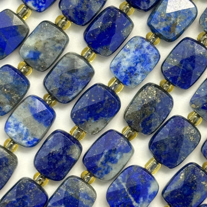 Lapis Lazuli Rectangular Faceted Cushion Cut 10xÂ8 mm Beads image 5