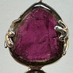 Triple Gemstone Pendant: Watermelon Tourmaline, Mexican Fire Agate & Pink Spinel image 7