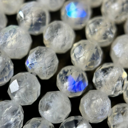 Rainbow Moonstone Faceted Round Beads - AAA Quality image 8