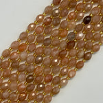 Moonstone Sunstone Faceted Barrel 8 Beads image 6