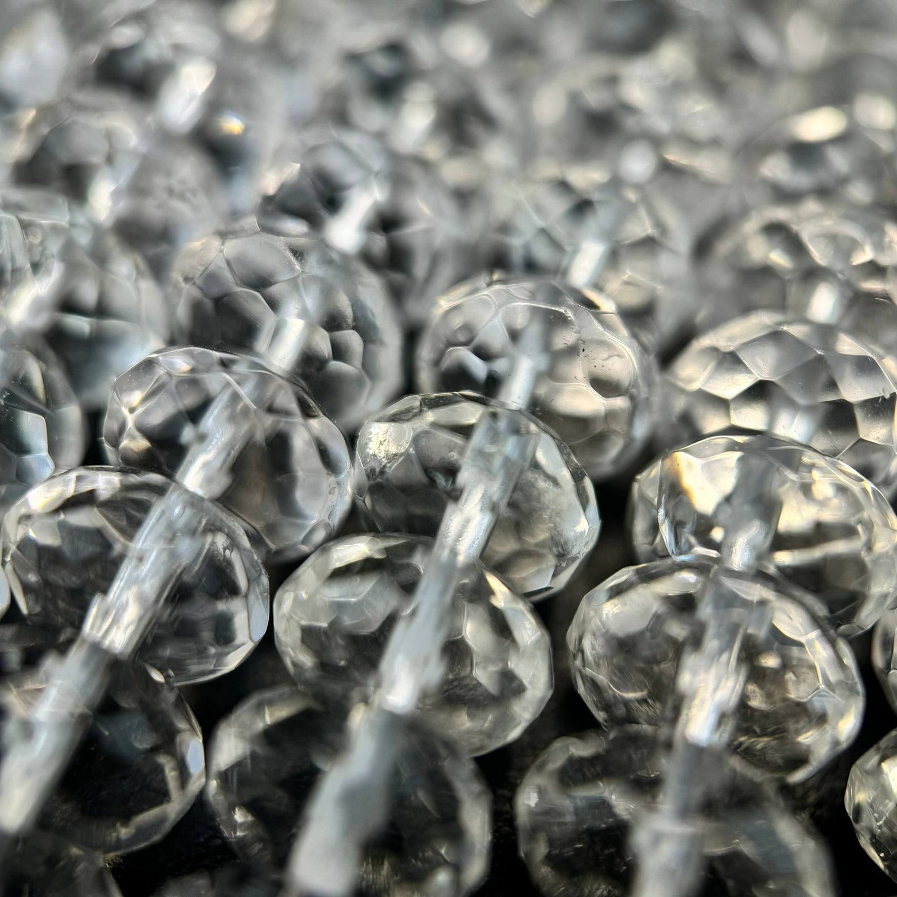 Faceted Clear Quartz Rondelle Beads image 4