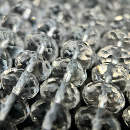 Faceted Clear Quartz Rondelle Beads image 4