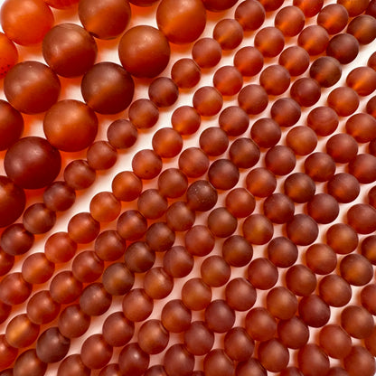 Carnelian Frosted Round Beads image 2