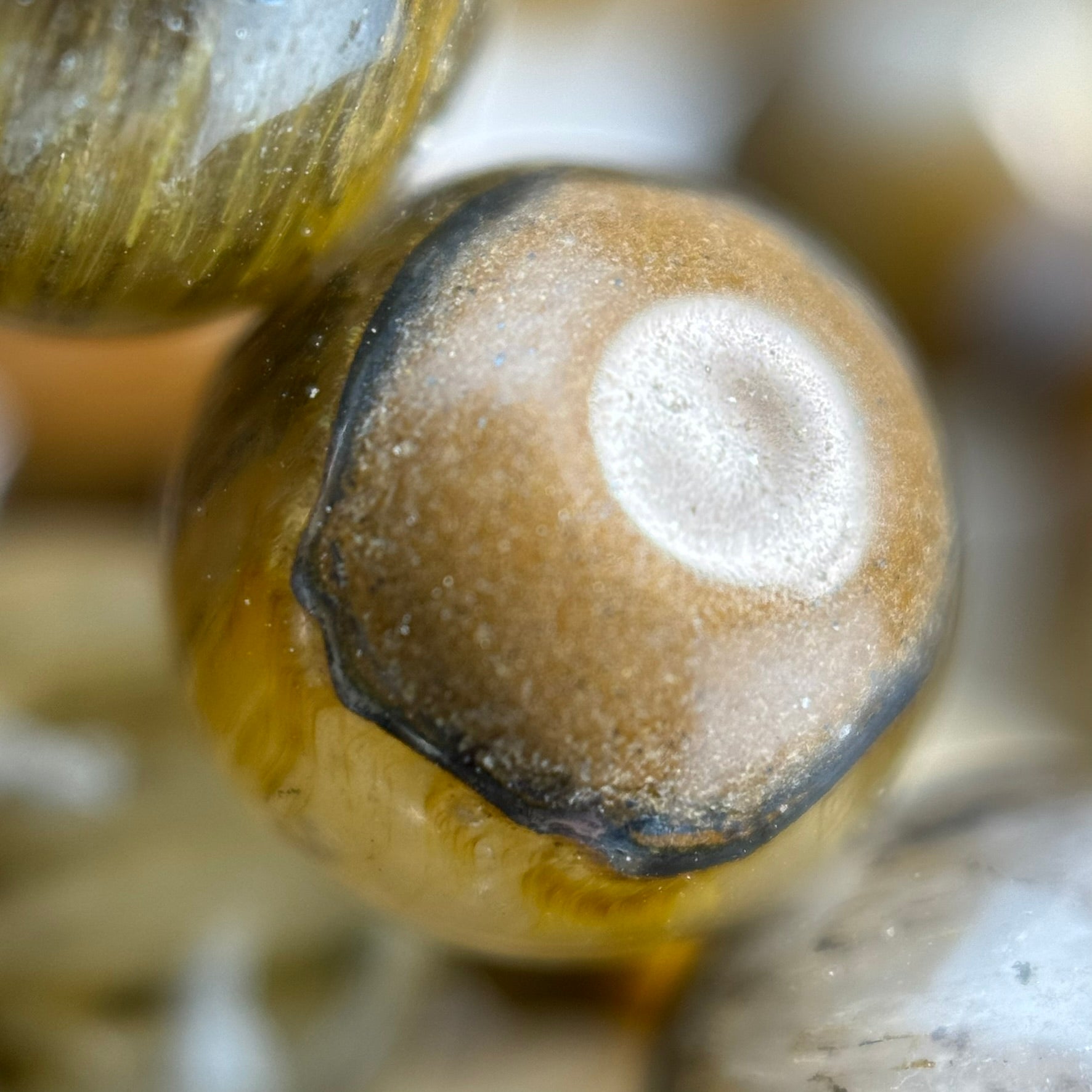 Quartz with Tiger's Eye Polished Round Beads image 6