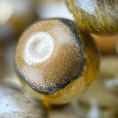 Quartz with Tiger's Eye Polished Round Beads image 6