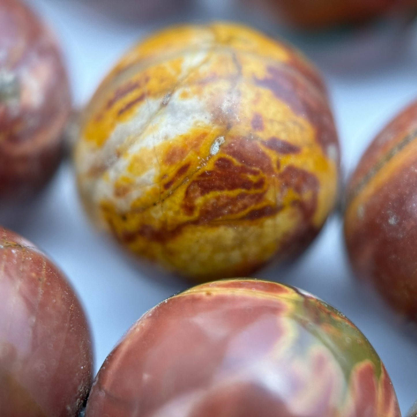 Red Picasso Jasper Polished Round Beads image 3