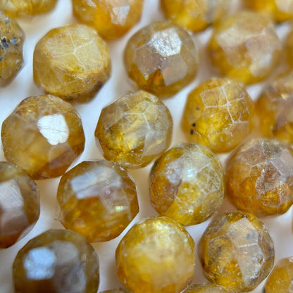 Dark Yellow Apatite Faceted Round Beads image 7