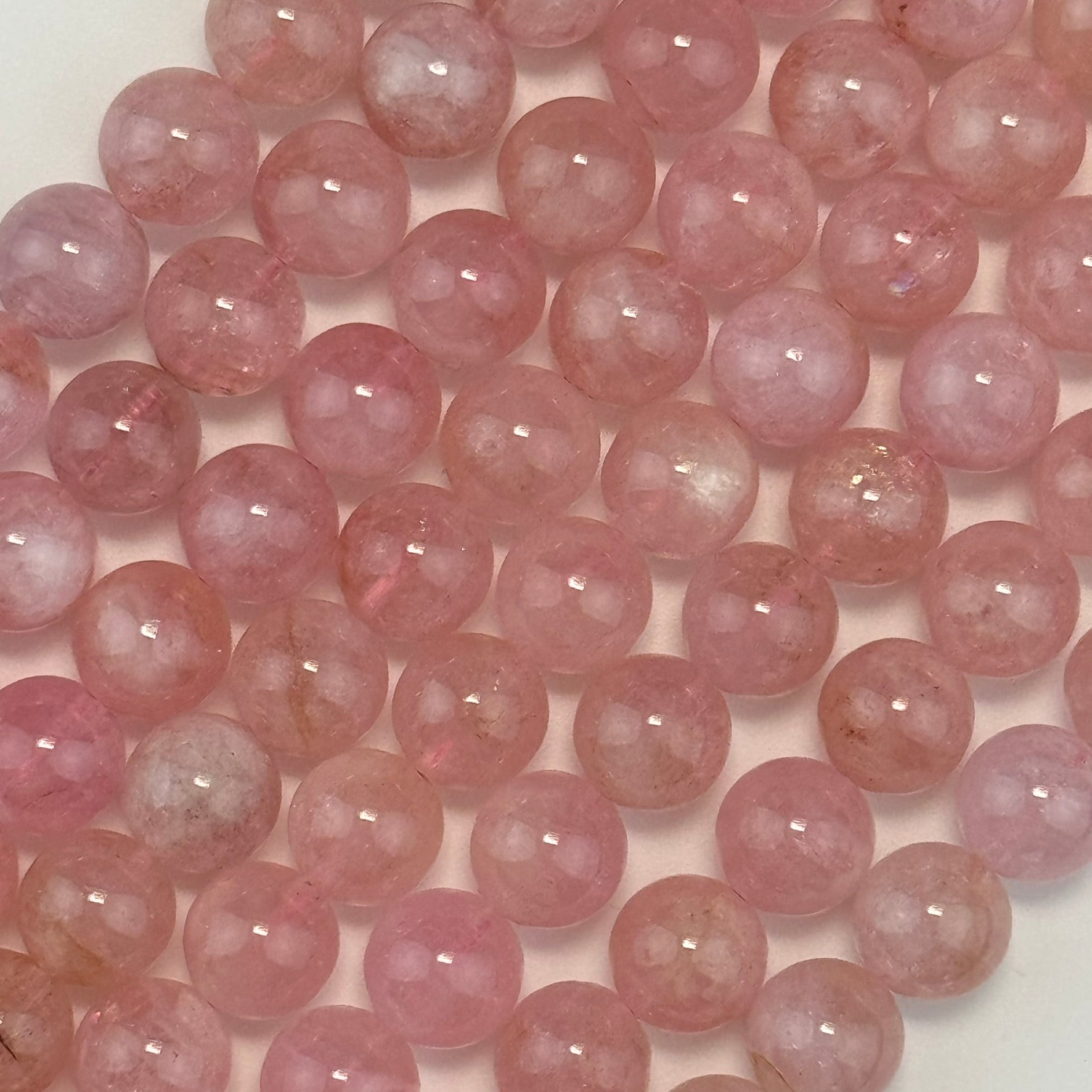 Morganite AA Polished  Round Beads image 2