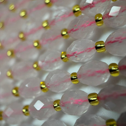 Rose Quartz Faceted Barrel 8 Beads image 5