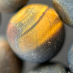 Blue Tiger's Eye Frosted Round Beads image 3