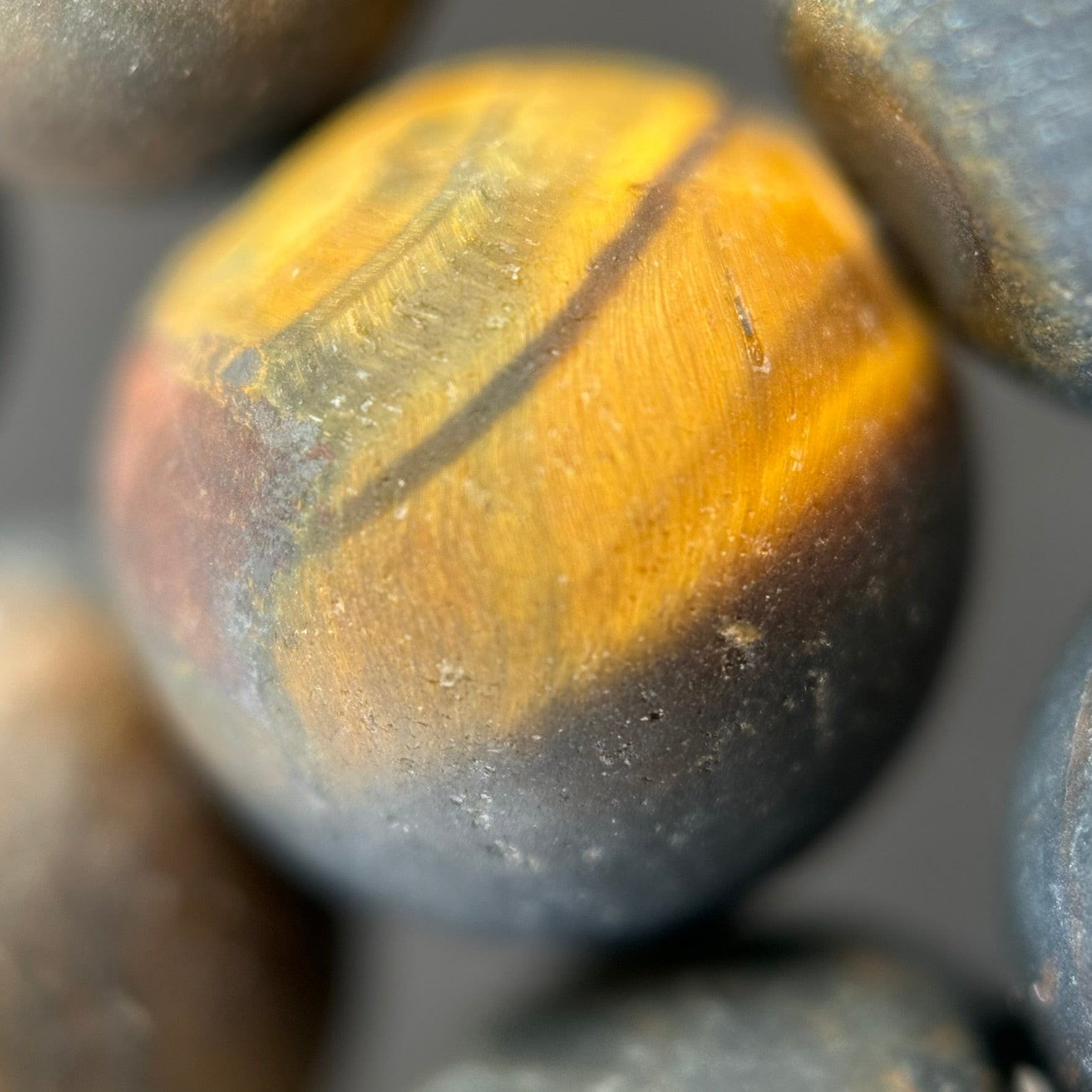 Blue Tiger's Eye Frosted Round Beads image 3