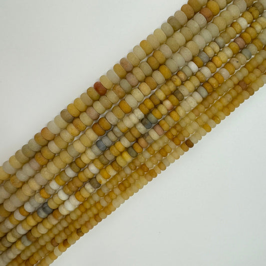 Golden Healer Quartz Frosted Rondelle Beads