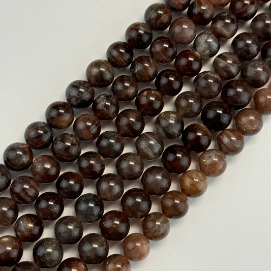 Chocolate Sunstone Polished Round Beads image 0
