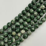 Green Spotted Serpentine Polished Round Beads image 6