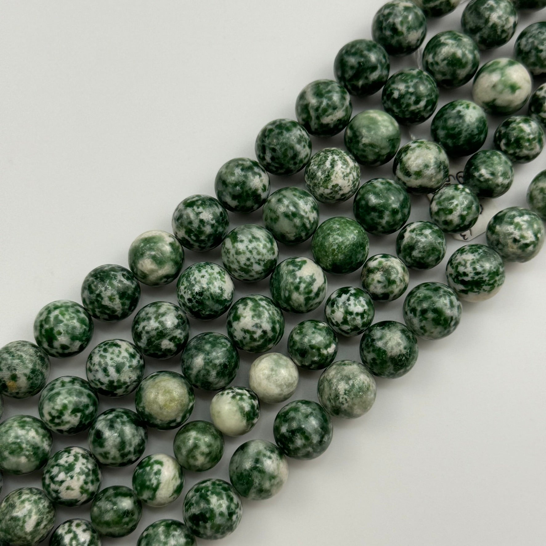Green Spotted Serpentine Polished Round Beads image 6