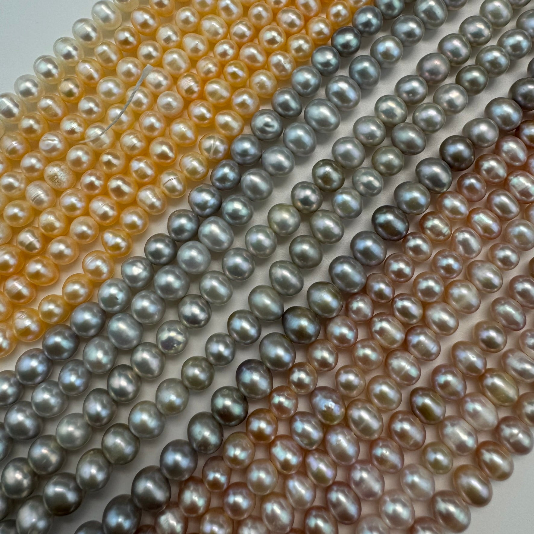 Assorted Color Pearl  6.5x7.5mm (Gray, Peach, Pink and White) image 0
